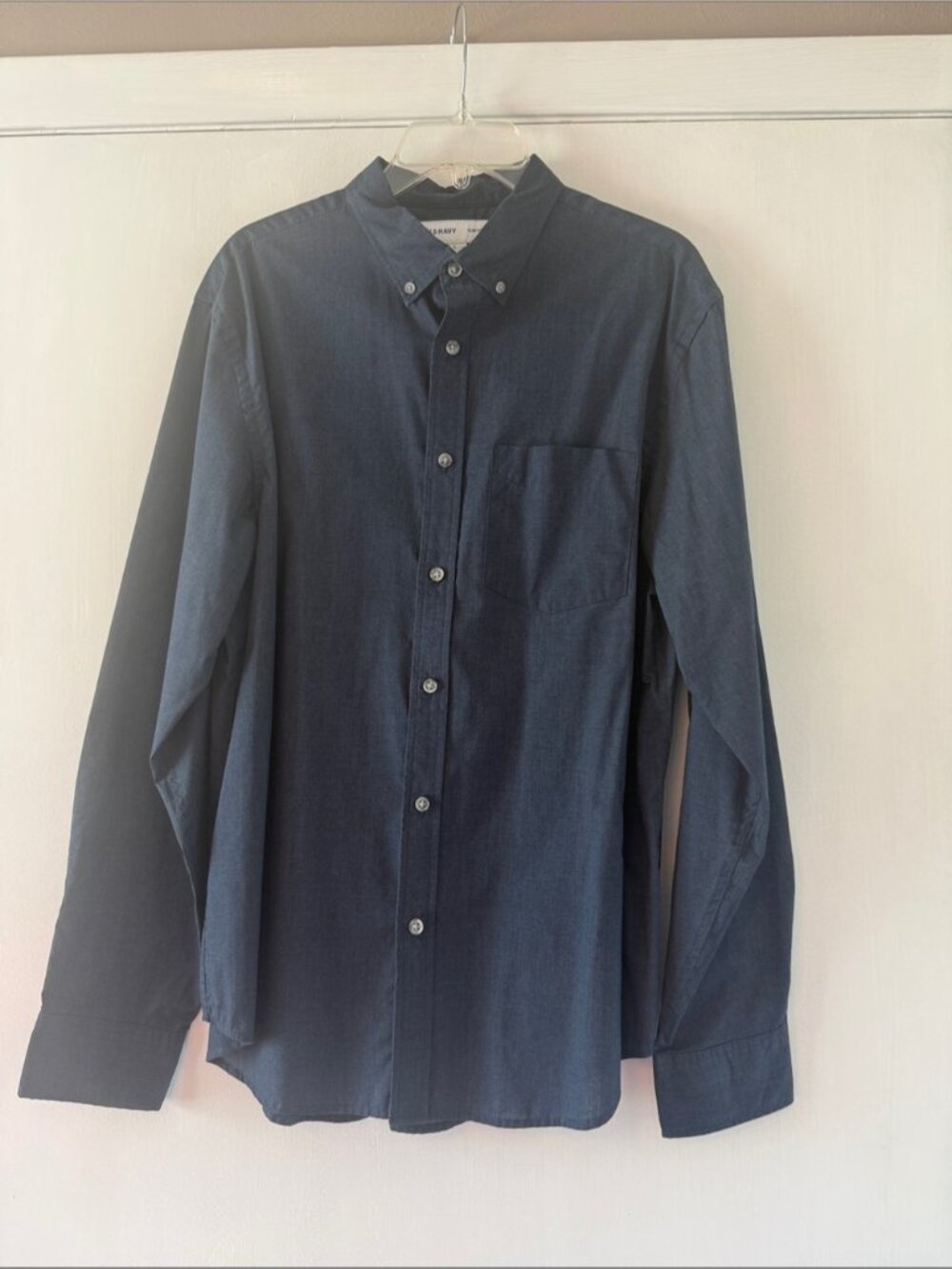 Old Navy Men's Dark Blue Button-Down Shirt